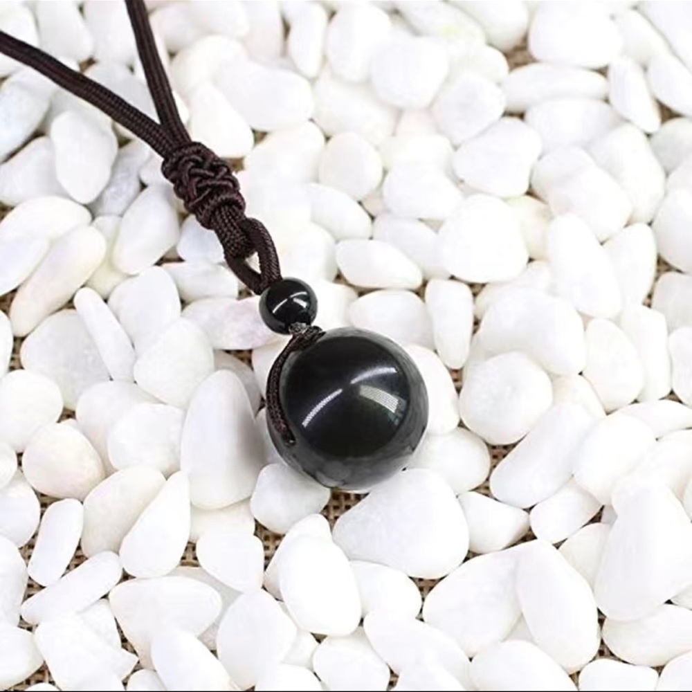 16MM High Quality Pure Natural Adjustable Obsidian Stone.